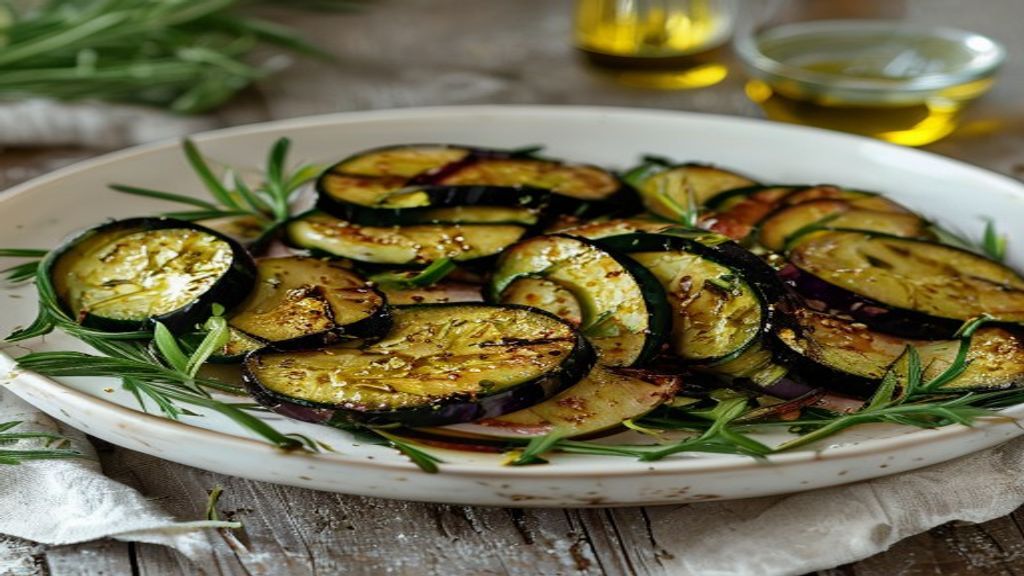 Salada de berinjela e abobrinha assadas ao forno com azeite — Salada de berinjela e abobrinha ao forno: receita saudável c...